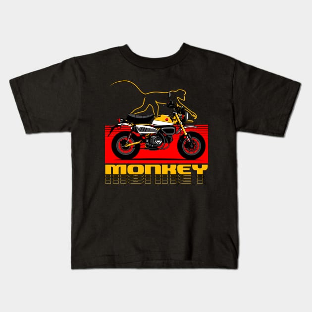 Honda Monkey Yellow Kids T-Shirt by aredie19